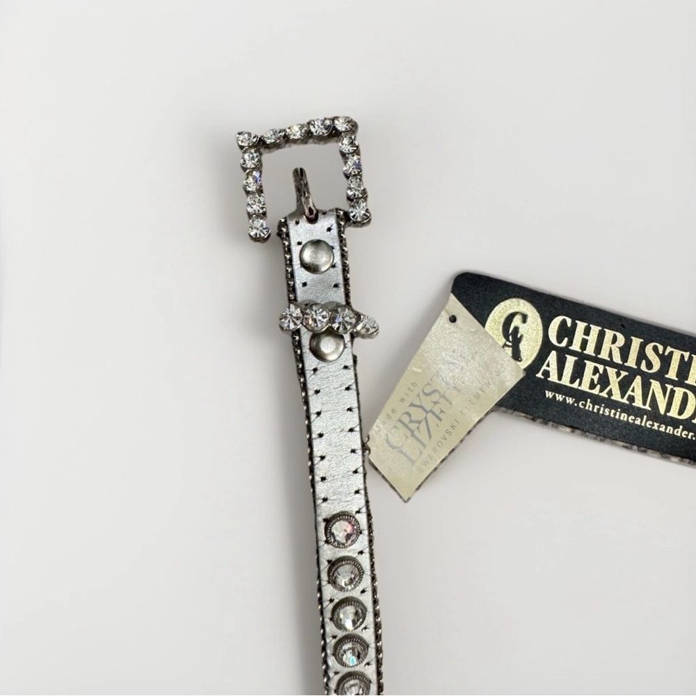 Christine Alexander Silver Studded Rhinestone Belt Medium NWT Western Bling Y2K